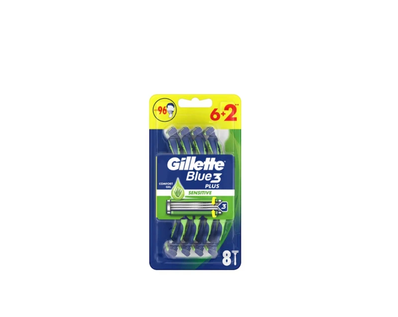 GILLETTE APARAT RAS BLUE3 6+2BUC SENSITIVE 
